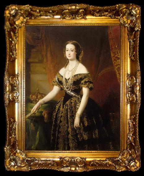 framed  Louis-Edouard Dubufe Portrait of Eugenie de Montijo, ta009-2
